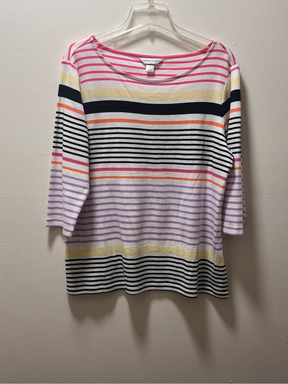 Christopher & banks Classic Coastal Grandma Striped Scoop Neck Knit Top, Sz XL